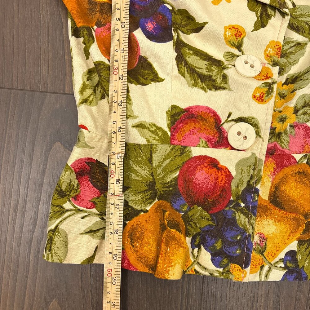 VTG SirJé of California Fruit Print Blazer Women’s Small Artsy Whimsical Retro - Picture 15 of 16